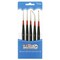 5 Piece Miniature Tight Spot Micro Fine Detail Art & Beauty Taklon Brush Set with Wood Handles